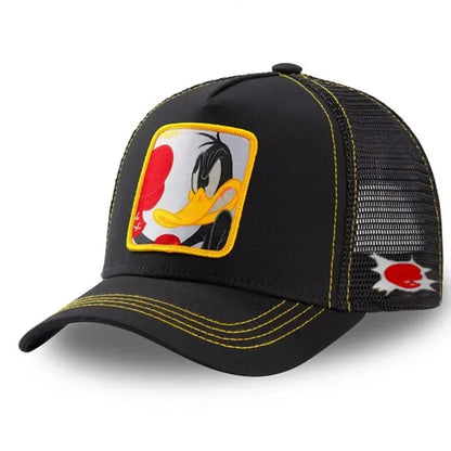 Hot Sale Unisex Anime Cartoon Cap High Quality Embroidered Patch Draw Baseball Cap Male Female Trucker Hat Mesh Hats Sun Hat