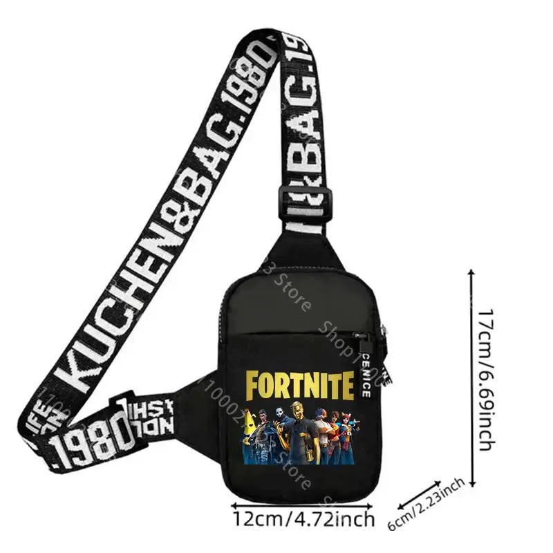 Fortnites Adult Shoulder Bag Sports Casual Lightweight Mini Phone Bags Cartoon Game Figure Printed Men Crossbody Chest Pack Gift