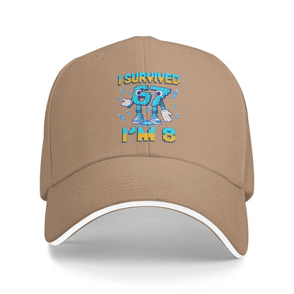 Unisex 8th Birthday I'm 8 Year Old Six Seven Bruh 6 7 Brainrot Meme Hat  Sun Baseball Caps New Baseball Cap Sunscreen Hats