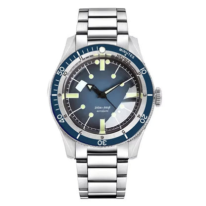 Tandorio Waterproof Watch Men Dome Sapphire Crystal Roman Numbers 120 Clicks Bezel NH35A/Miyota 8215 Movt Silicone Grey Dial