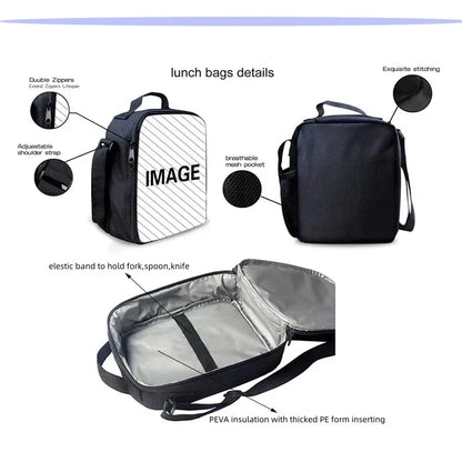 Child Insulated Large Capacity Hot Game F-FortniteS Bag for Boy Girl Student Outdoor Picnic Resuable Thermal Cooler Lunch Box