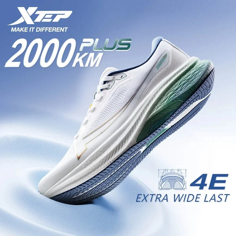 Sapatilhas de Corrida Xtep 2000km Plus 2025 Nova Primavera, Leves, Antiderrapantes e Resistentes ao Desgaste, para Treino e Jogging Masculino 875319110001