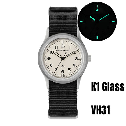 Militado ML14 Quartz Watch VH31 Movement Bubble Sapphire Crystal Vintage Watch 100m Waterproof BGW9 C3 Luminous Watch