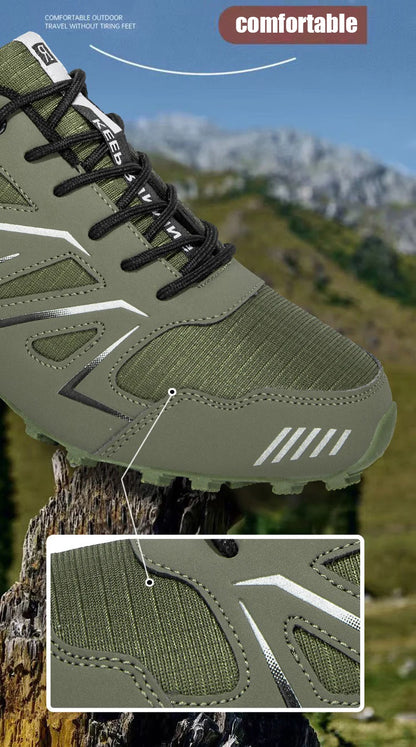 2025 New Men Hiking Shoes Outdoor Waterproof Sports Shoes Comfortable Leather Hiking Training Boots Large Size Tactical Shoe Men
