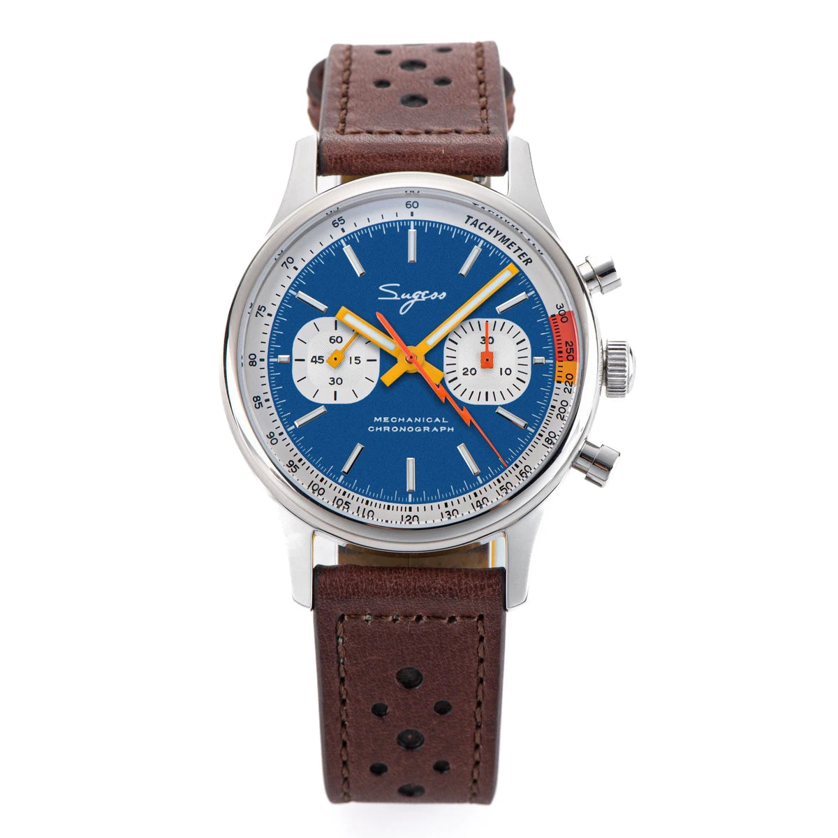 Sugess ST1901 Man Watch Mechanical Chronograph Origin Movement Swanneck Wristwatch Official Pilot Sappire Crystal Military Limit