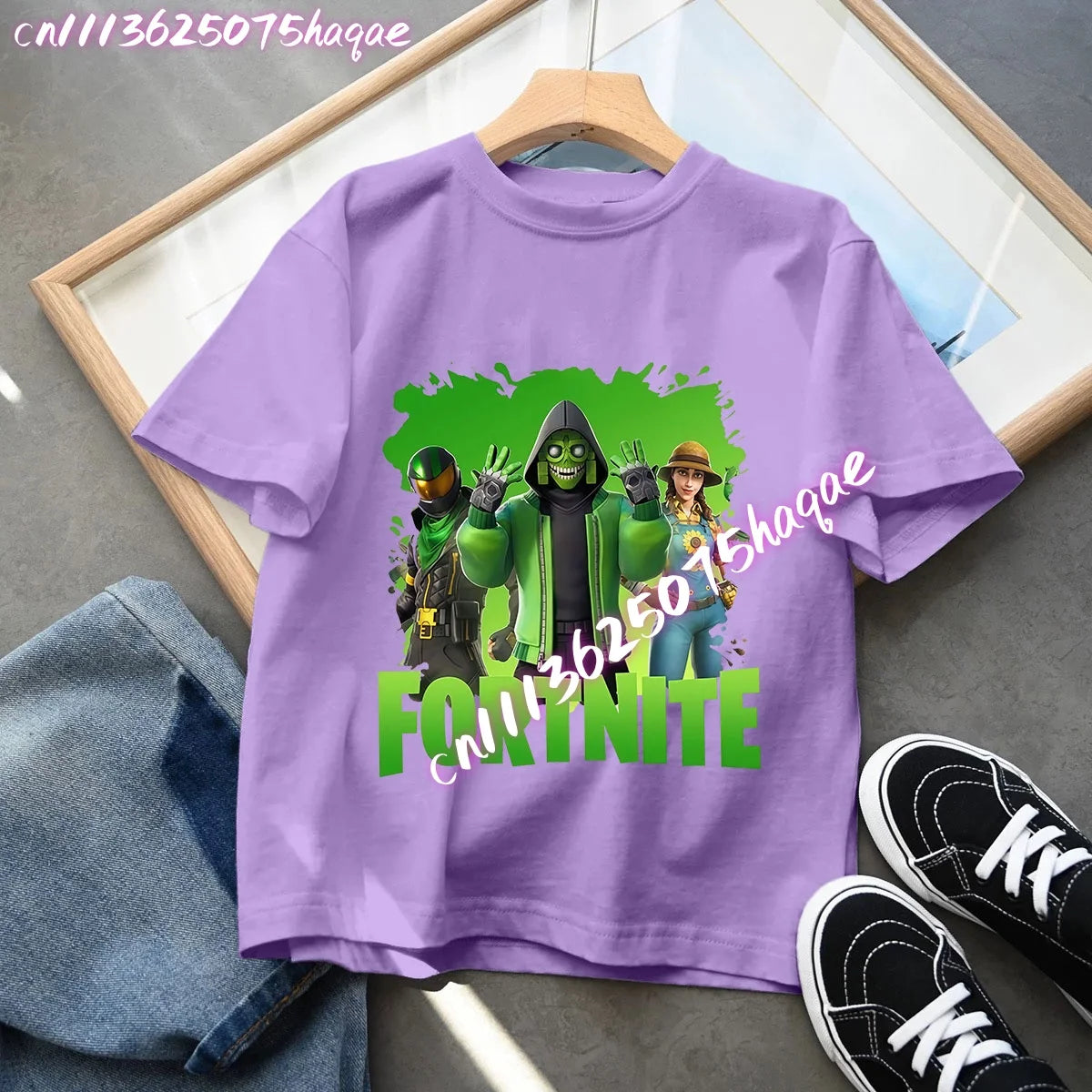 Fortnites Children T-Shirts Anime Printed Figures Tops Cartoon Fortress Night Summer Clothes Girls Short Sleeves Pullover Tees
