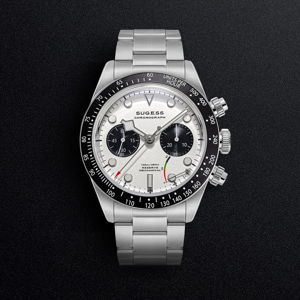 Sugess Chronograph Men Watch Original ST1907 Swanneck Pilot Mechanical Wristwatches Domed Sapphire Crystal Dopamine S457 2025new