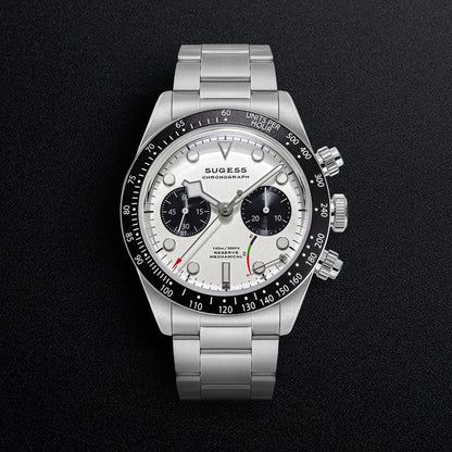 Sugess Chronograph Men Watch Original ST1907 Swanneck Pilot Mechanical Wristwatches Domed Sapphire Crystal Dopamine S457 2025new