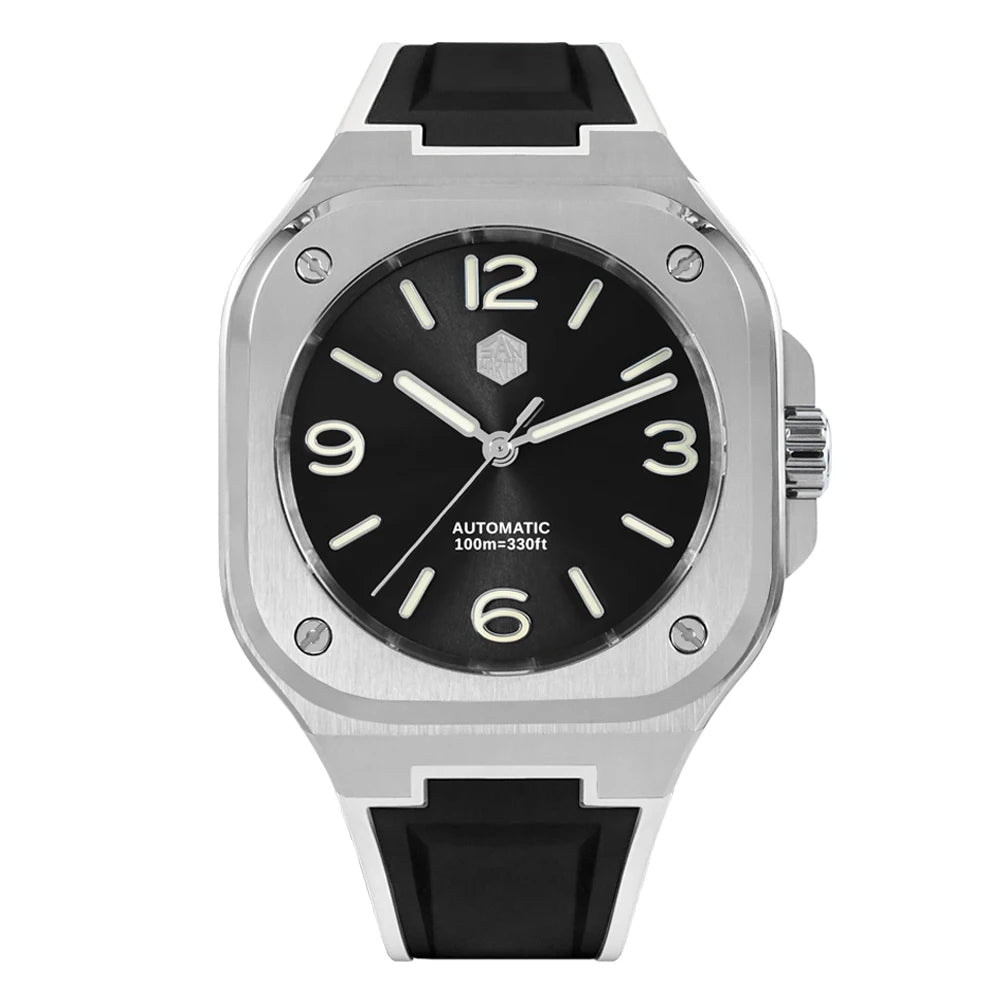 San Martin 40mm Classic Luxury Sport Watch Distinctive Square Case Stainless Steel Men Watch Automatic Mechanical 10 Bar SN0074