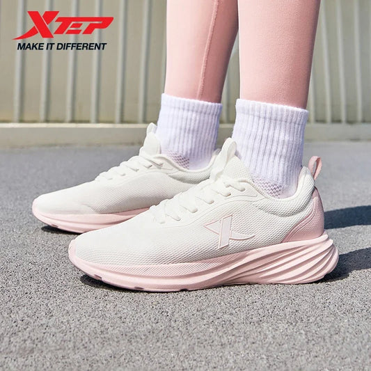 Sapatilhas de Corrida Xtep para Mulher 2025 Verão Novidade Resistentes Leves Casuais com Amortecimento de Impacto e Malha Respirável 875418110054