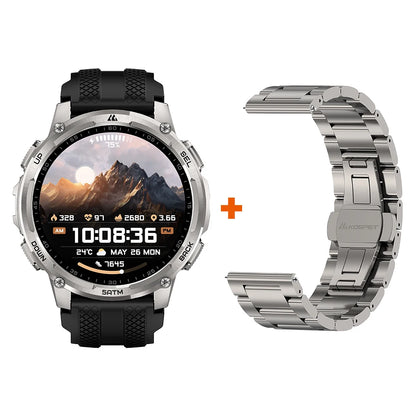 KOSPET TANK T4C Men's Outdoor Watch Rugged GPS  50M Waterproof Military Spec with Integrated Flashlight and Activity Tracking