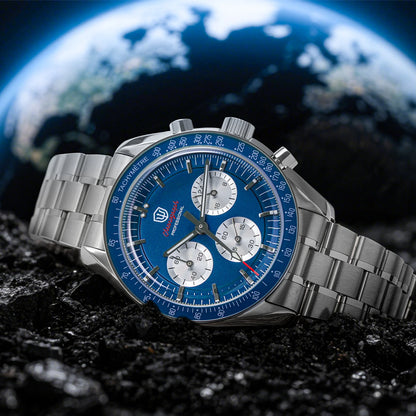 Watchdives WD1863 Watch VK63 Quartz Chronograph Movement Bubble Sapphire Crystal 100m Waterproof Luminous 39mm Vintage Watches