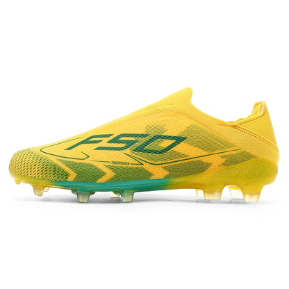 Chaussures de football sans lacets F50 de haute qualité pour hommes, crampons de football FG pour garçons, chaussures de football antidérapantes pour l'entraînement sur gazon, tailles 35-45