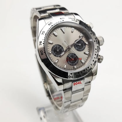 20 Colors dress 39mm Quartz Chronograph Sapphire Crystal Stainless Luminous Men's Watch VK63 Movement Calendar Strap