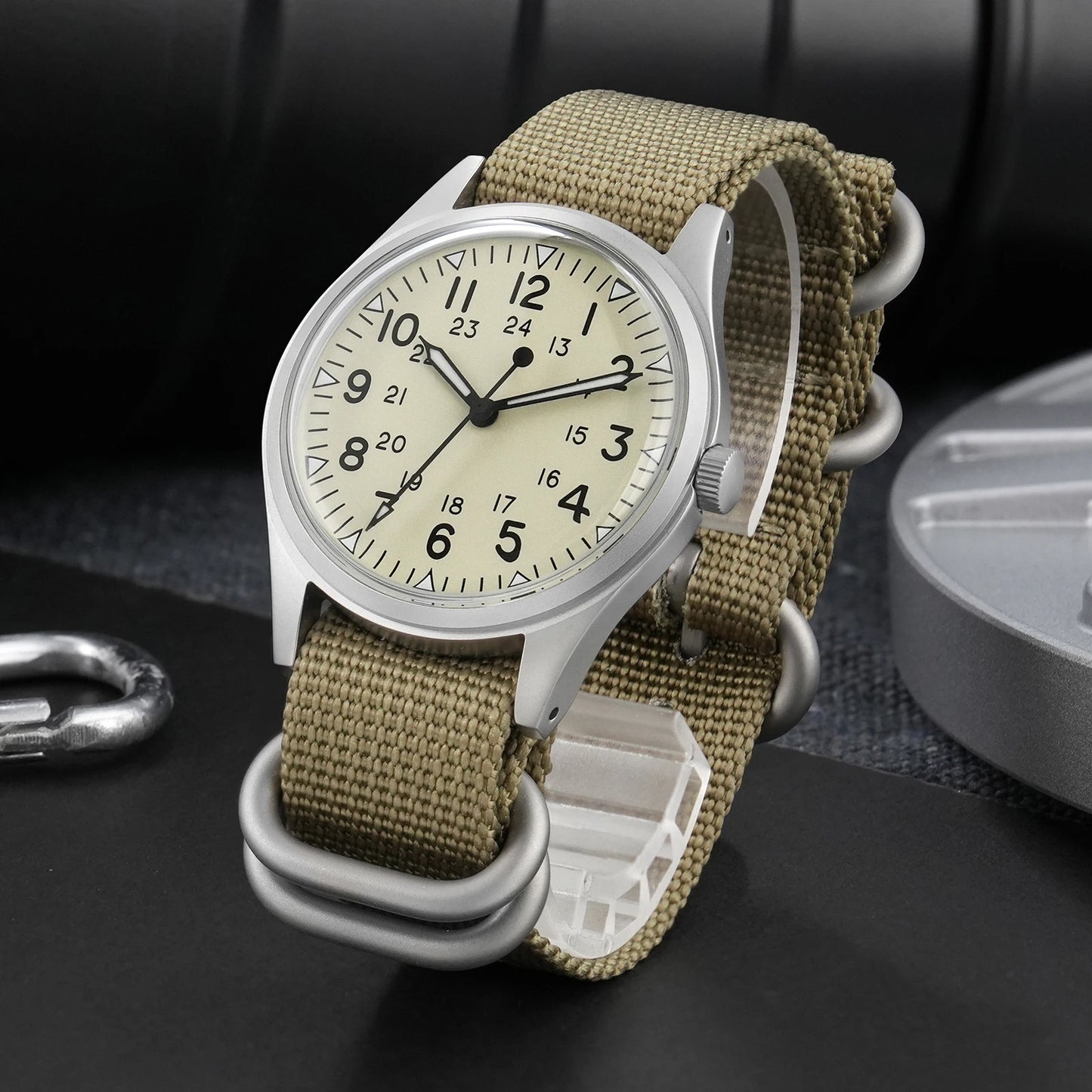 Militado ML07 Military Watch VH31 Quartz Movement Sapphire Crystal Luminous AR Coating Vintage Watches 100m Waterproof