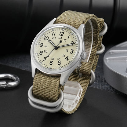 Militado ML07 Military Watch VH31 Quartz Movement Sapphire Crystal Luminous AR Coating Vintage Watches 100m Waterproof