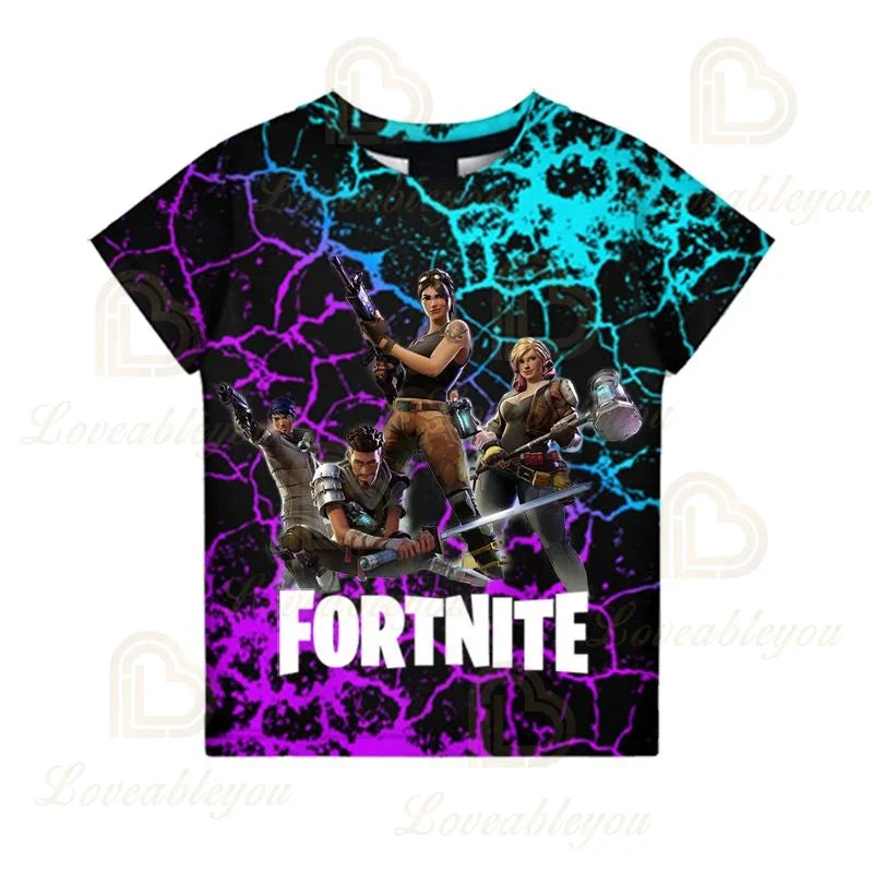 Fortnite „Victory Royale Ninja Fashion“ 3D marškinėliai vaikams, vasariniai trumpomis rankovėmis, su animaciniu raštu, kūdikių drabužiai, vaikiški marškinėliai