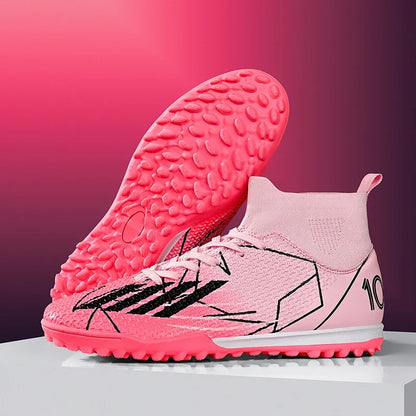 Nouvelles chaussures de football pour hommes, ultralégères, pour intérieur et extérieur, de haute qualité, à haute cheville, antidérapantes, chaussures de sport, futsal antidérapantes