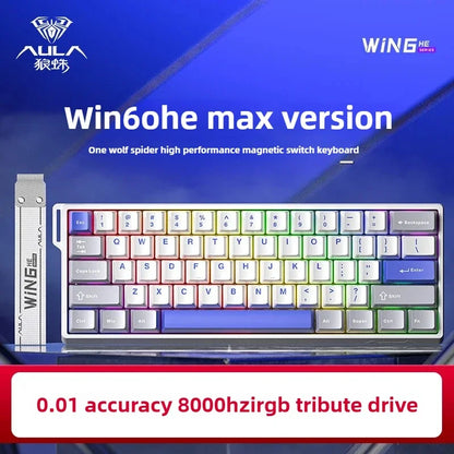 Teclado Aula Win60He com interruptores magnéticos, com fio, Win 60 HE mecânico para esports, gamer, teclados Win68 personalizados, presentes Win60 He