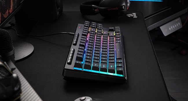 Redragon K516 Shiva TKL Wired RGB Membrane Gaming 87 Keys Mechanical-Feel Keyboard, Smooth Linear Switch