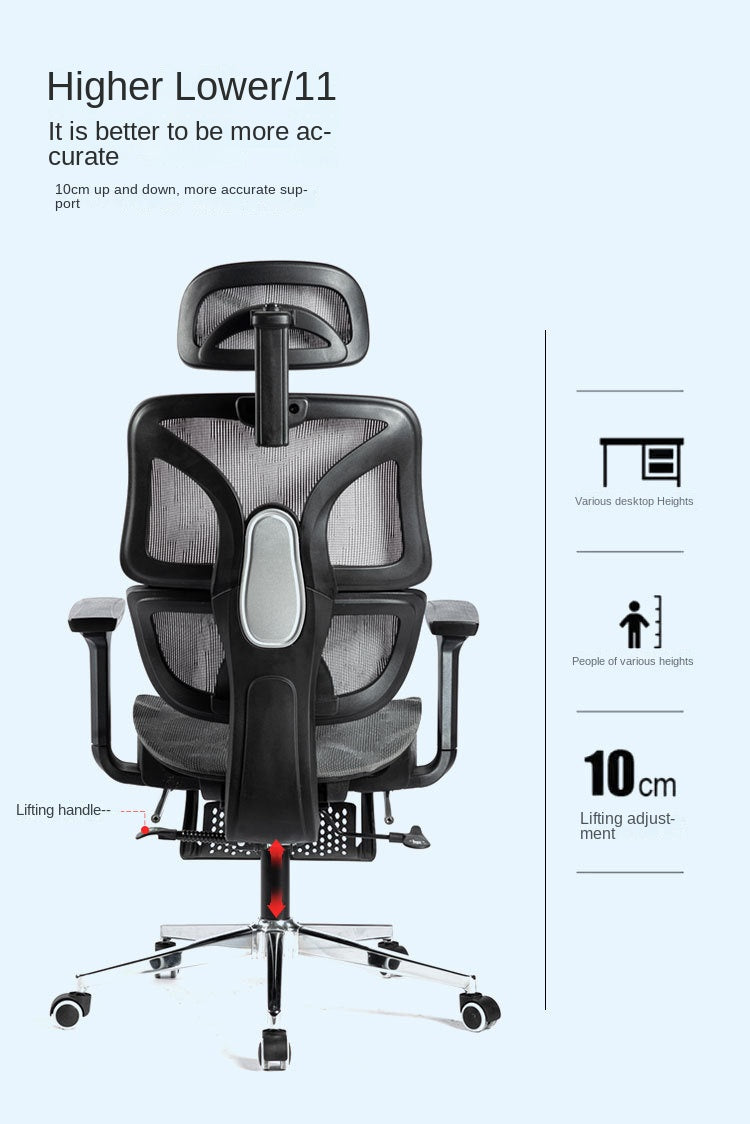 UVR Computer Gaming Chair Ergonomic Design Backrest Armchair Comfortable Reclining Boss Chair Lift Swivel Mesh Office Chair